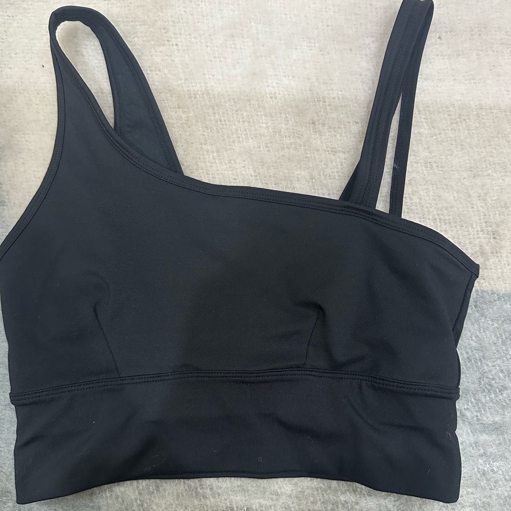 Black Asymmetrical Strap Bralette